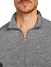 Icebreaker Underwear Long Sleeve Half-Zip 200 Oasis LS - Merino Wool, fitted - grey Men's